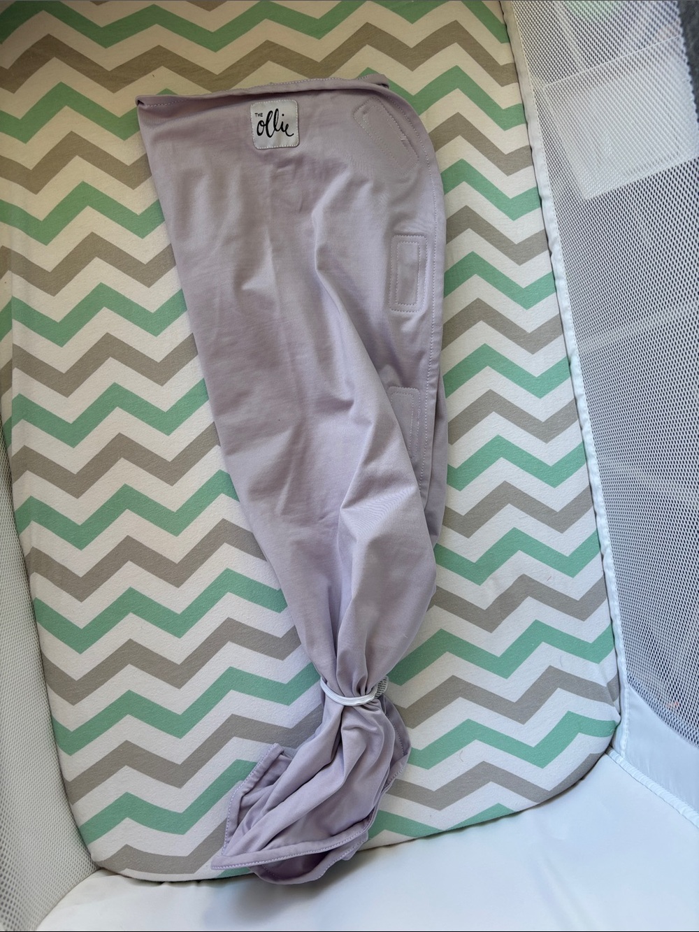 Ollie Lavender Baby Sleep Sack - Knotted Swaddle with Velcro